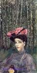 Врубель М.А. Портрет Н.И. Забелы-Врубель на фоне березок. 1904. Акварель, пастель, черный и графитный карандаши. ГРМ