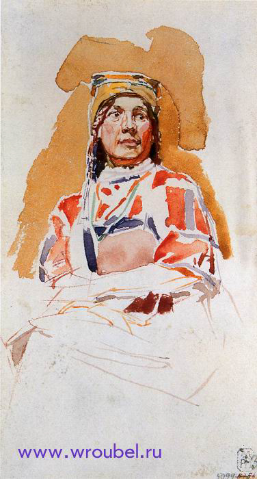 1883 Врубель М.А. "Натурщица в мордовском костюме."