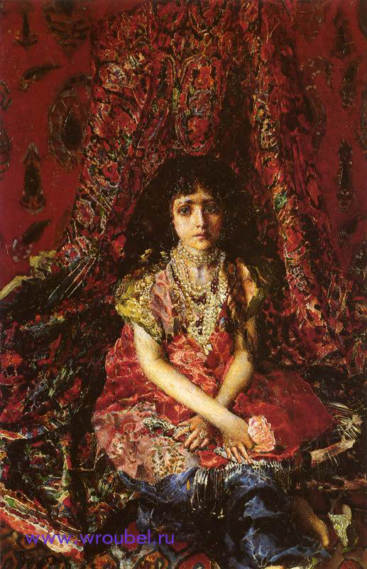 1886 Врубель М.А. "Девочка на фоне персидского ковра."
